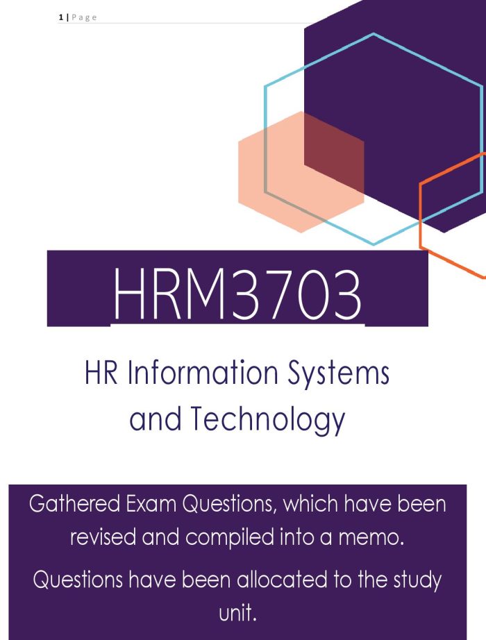 HRM3703 Exam Q&A (Includes Assignment 2)