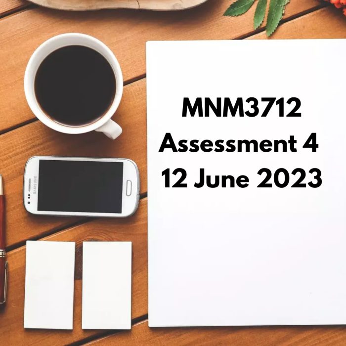 MNM3712 (Customer Relationship Management) Assessment 4 | Due 12 June 2023