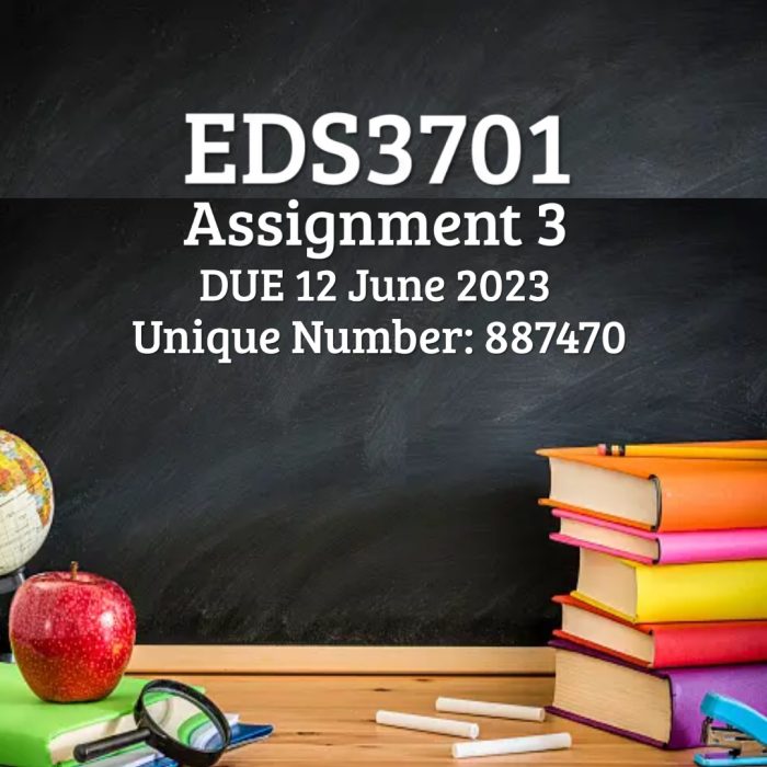 EDS3701 (Educational Studies) Assignment 3 2023 (887470) two learning theories 💯⭐⭐⭐⭐⭐