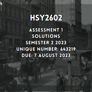 HSY2602 Assignment 1 Semester 2 2023 | Unique Number: 643219 | Due: 7 August 2023