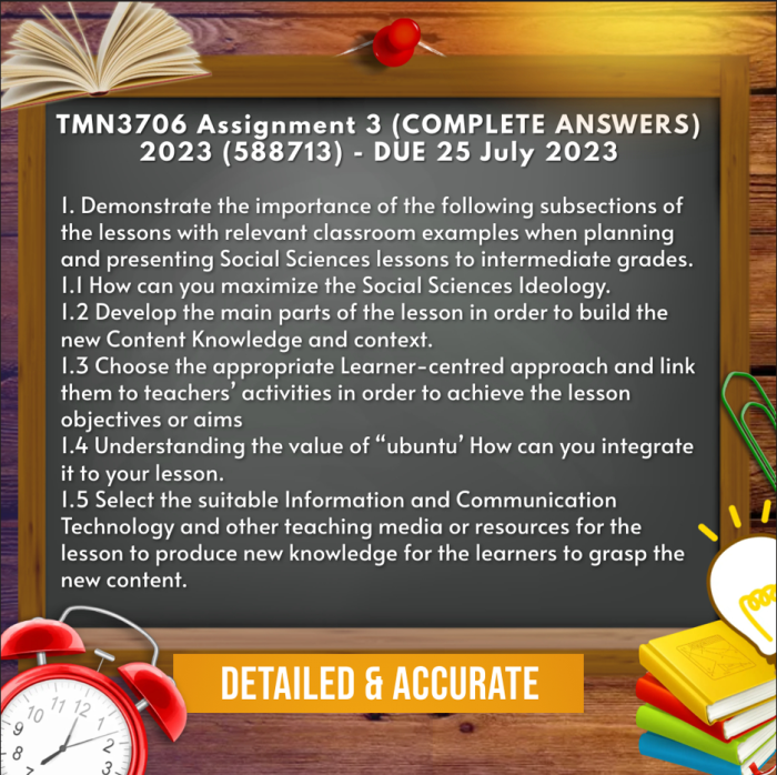 TMN3706 Assignment 3 (COMPLETE ANSWERS) 2023 (588713) - DUE 25 July 2023.