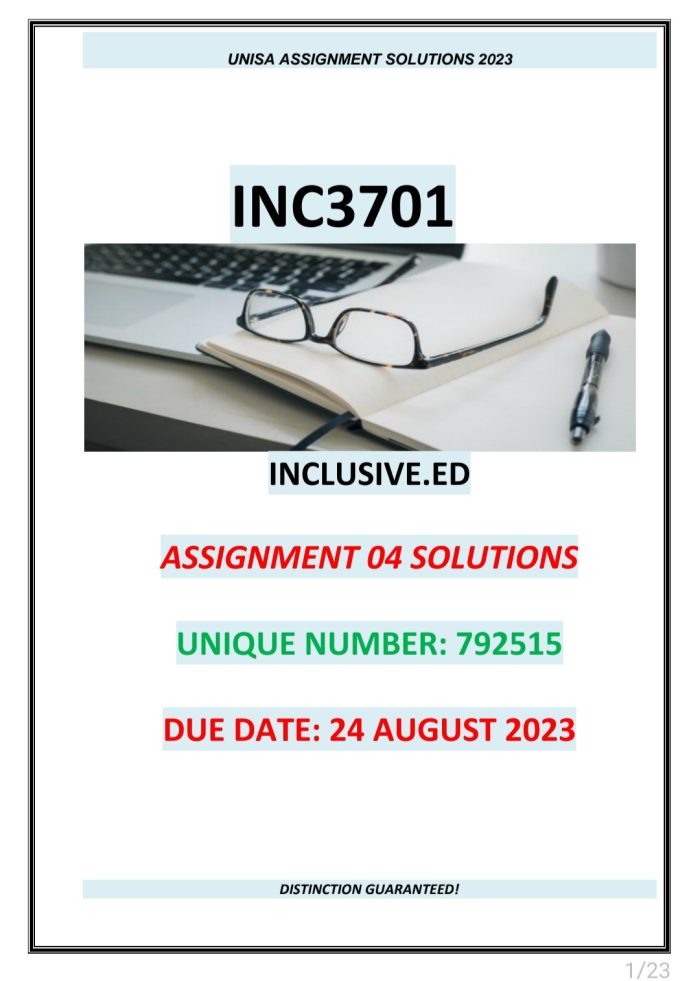 INC3701 ASSIGNMENT 04 MEMO (792515) DUE DATE: 24 AUGUST 2023