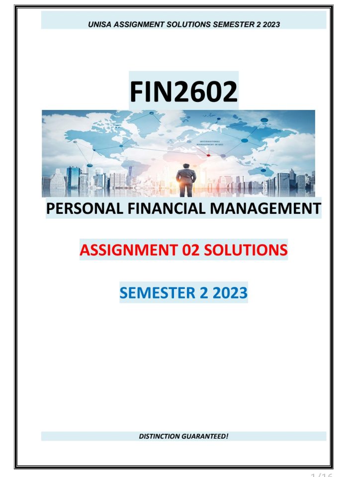 FIN2602 ASSIGNMENT 02 MEMO SEMESTER 2 2023