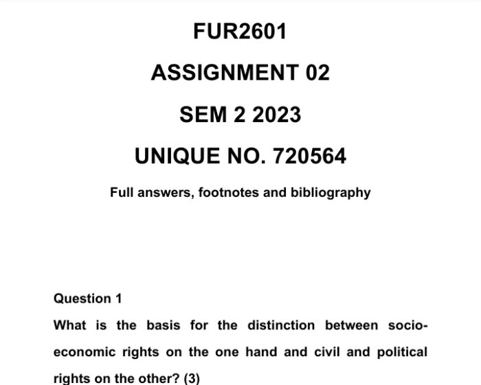 FUR2601 ASSIGNMENT 02 SEM2 2023 ANSWER⭐⭐⭐⭐⭐