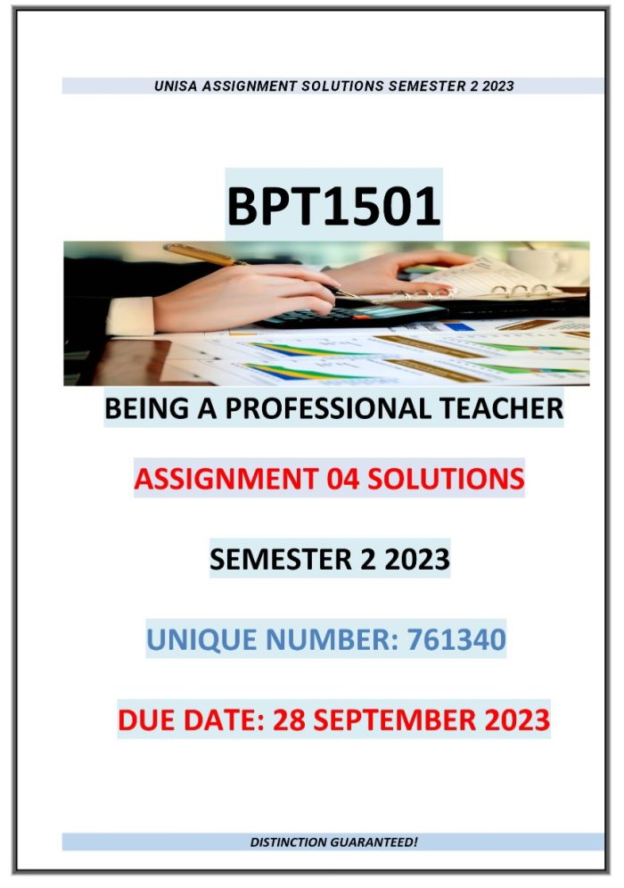 BPT1501 ASSIGNMENT 04 MEMO SEMESTER 2 2023 (28 SEPTEMBER 2023)