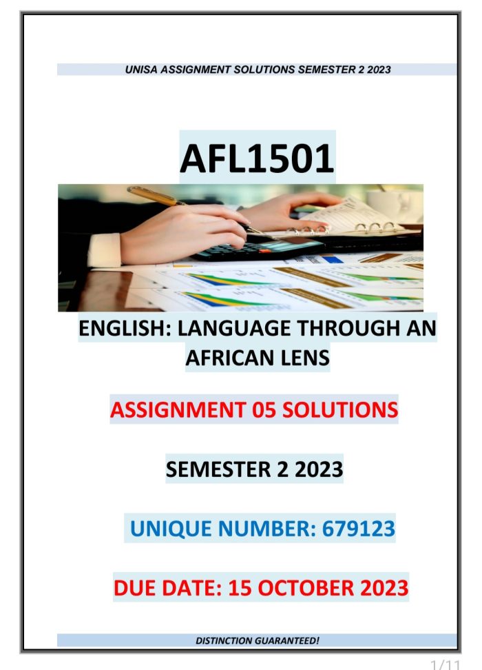 AFL1501 ASSIGNMENT 05 MEMO SEMESTER 2 2023