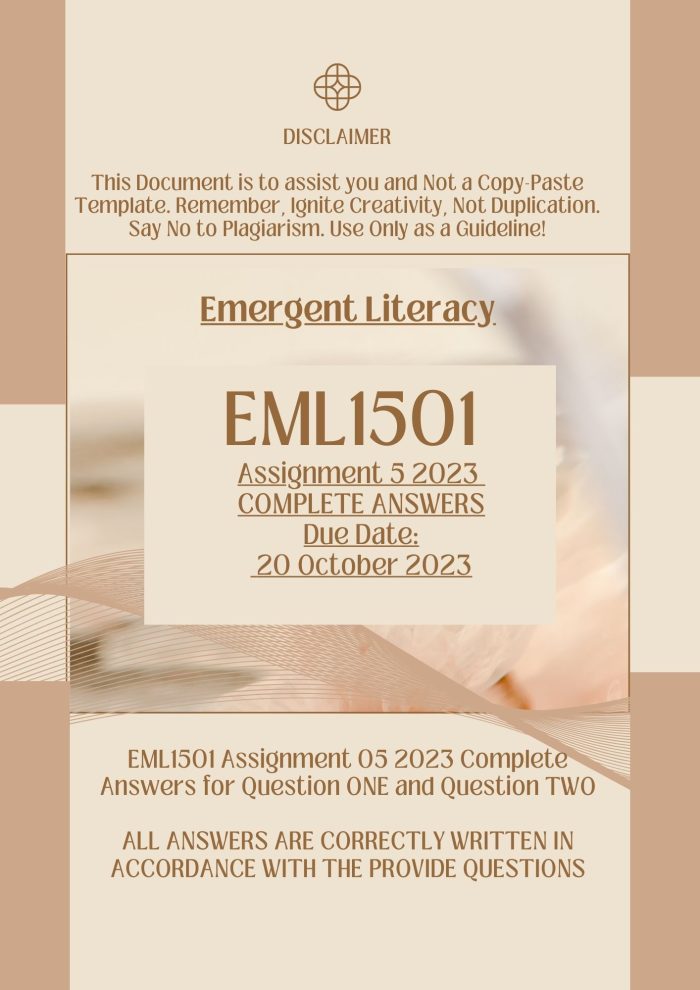 EML1501 Assignment 5 2023 Due Date: 20 October 2023 (COMPLETE ANSWERS) 🌟🌟🌟🌟🌟