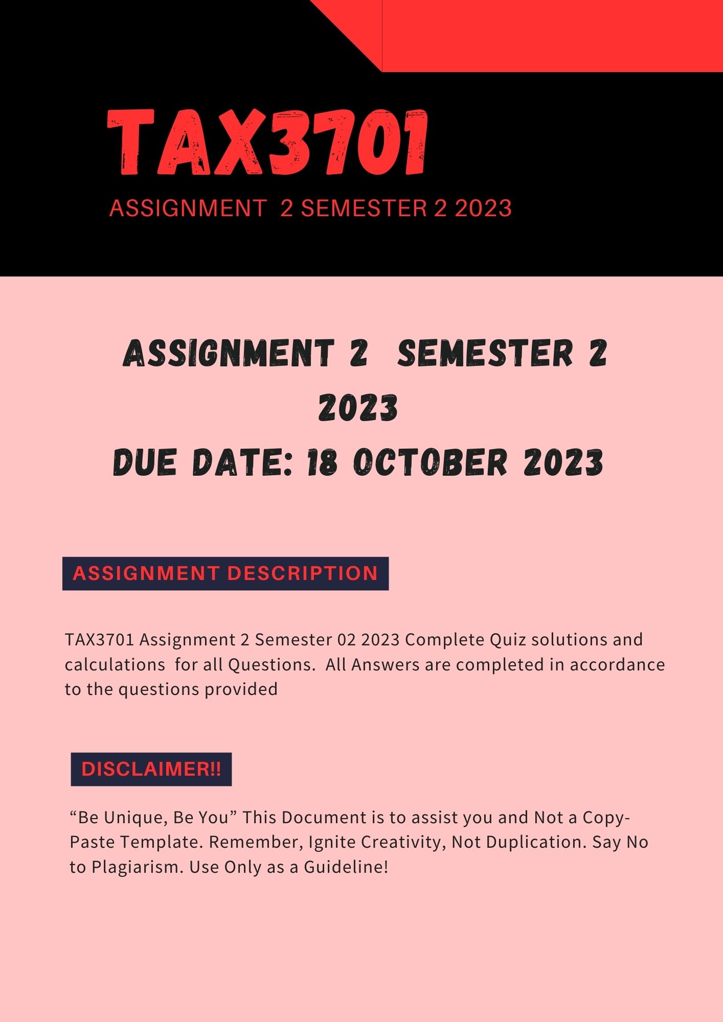tax3701 assignment 2 2023