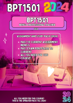 BPT1501 - Being a Professional Teacher
