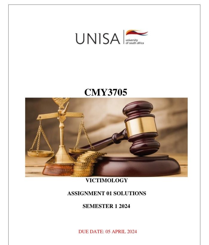 CMY3705 ASSIGNMENT 01 MEMO SEMESTER 1 2024