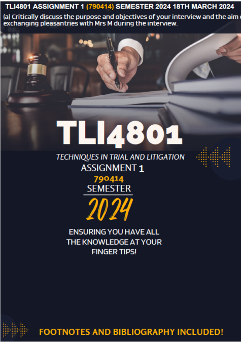 TLI4801 assignment 2 (790475) semester 1 2024 | StudyPass