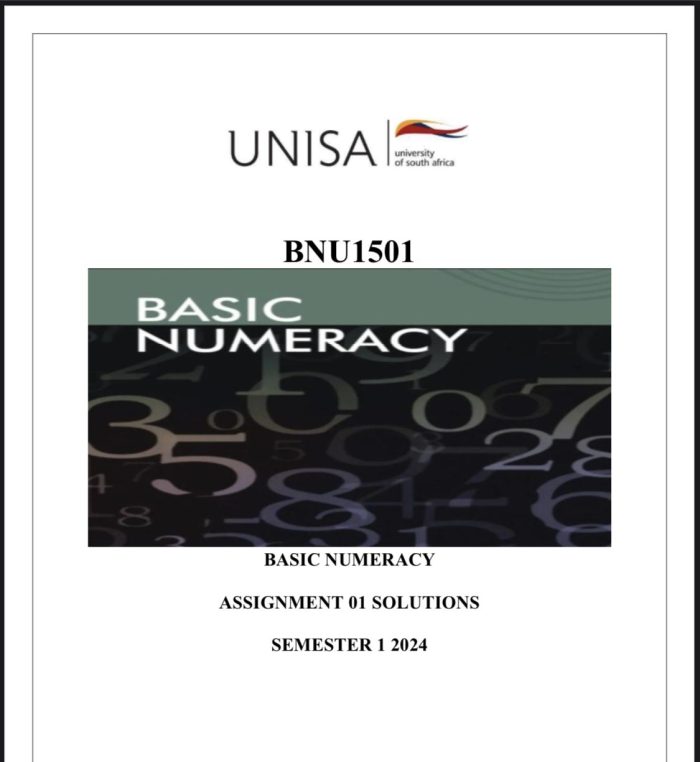 BNU1501 ASSIGNMENT 01 SOLUTIONS ,SEMESTER 1 ,2024