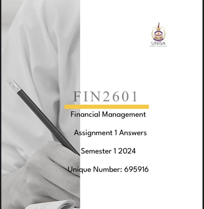 FIN2601 ASSIGNMENT 01 SOLUTIONS,SEMESTER 1 ,2024