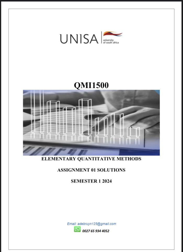 QMI1500 ASSIGNMENT 01 SOLUTIONS ,SEMESTER 1 ,2024