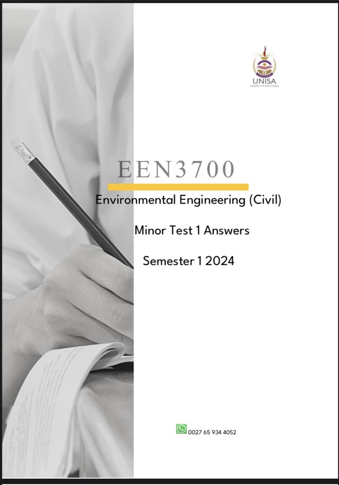 EEN3700 ASSIGNMENT 01 SOLUTIONS ,SEMESTER 1 ,2024