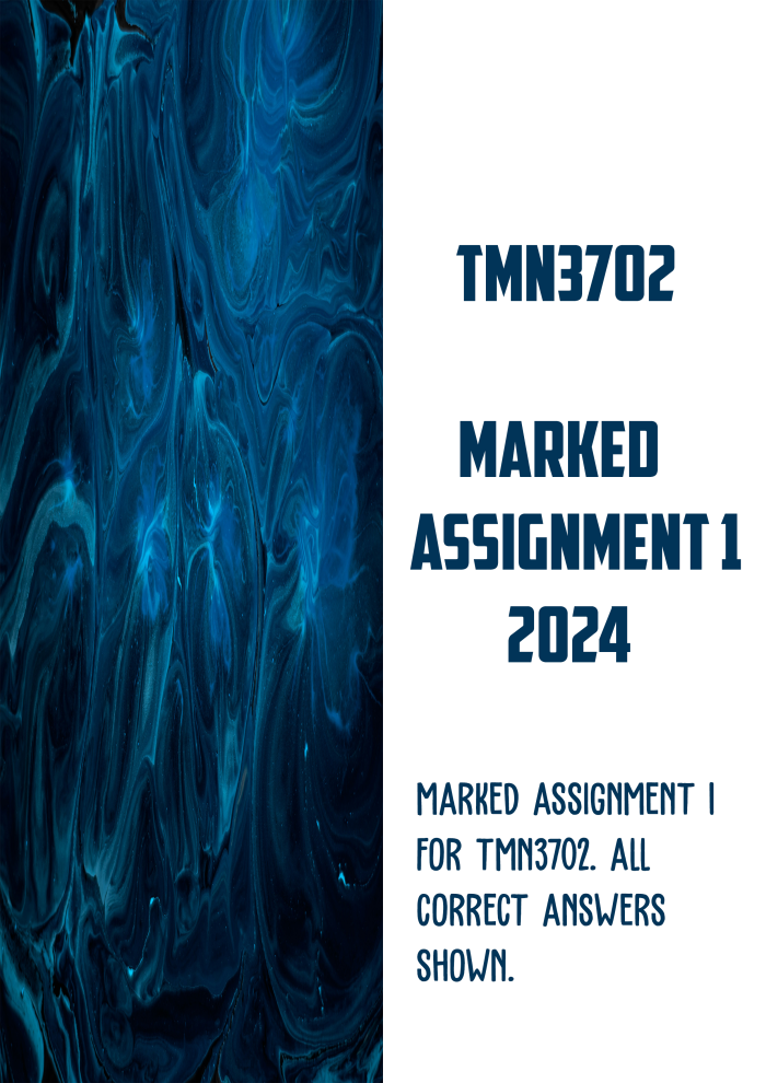 TMN3702 Marked Assignment 1 Quiz 2024