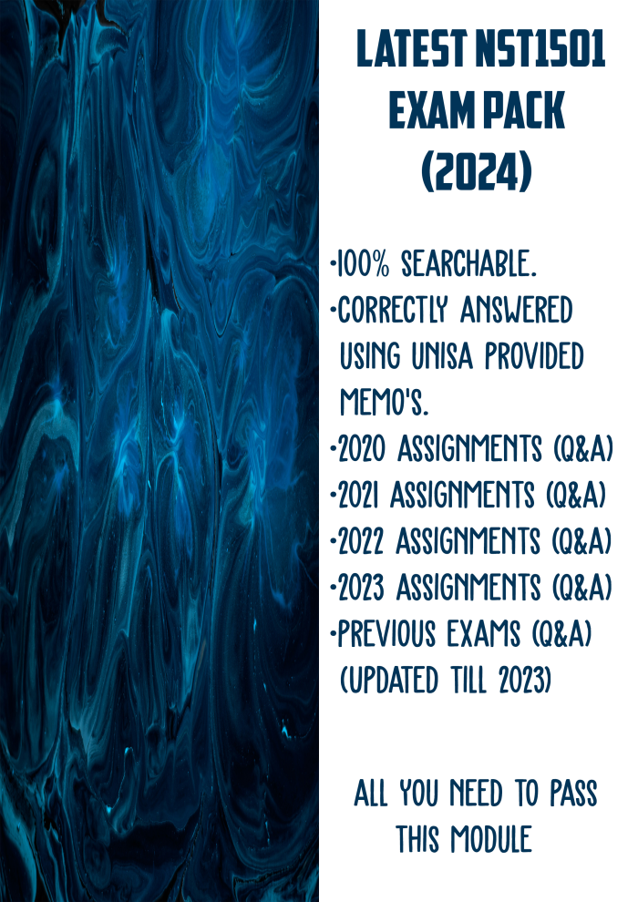 NST1501 Latest Exam Pack 2024