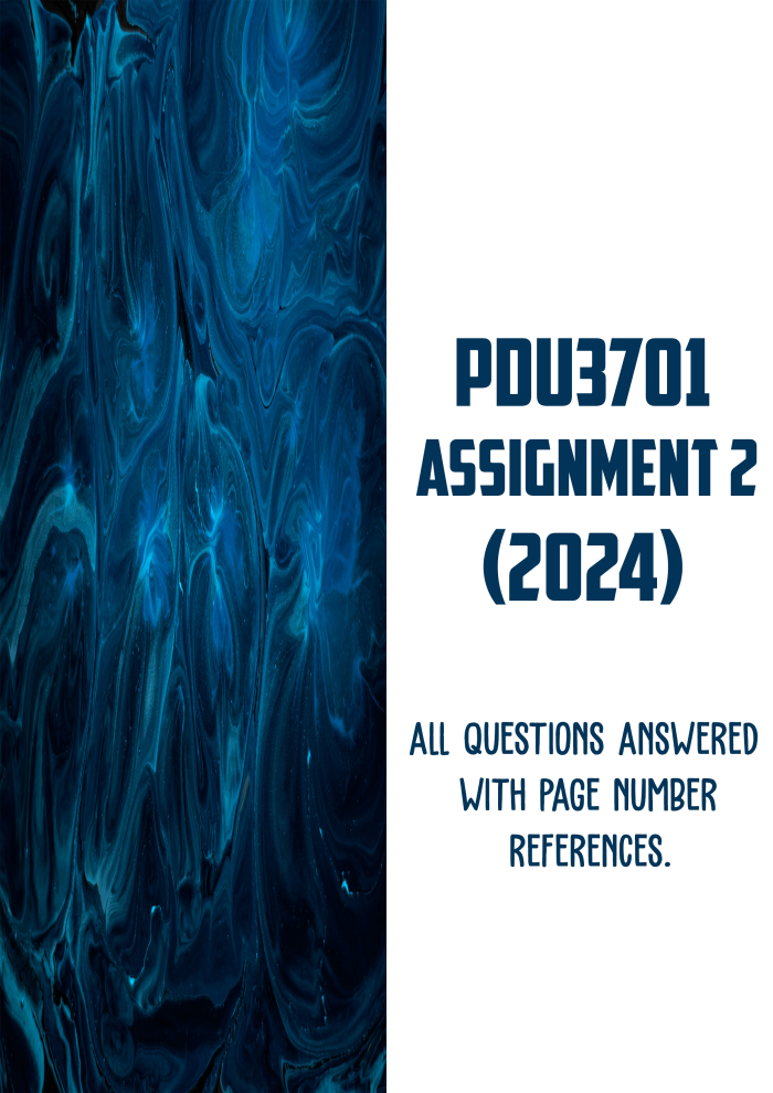 PDU3701 Assignment 2 2024 with References