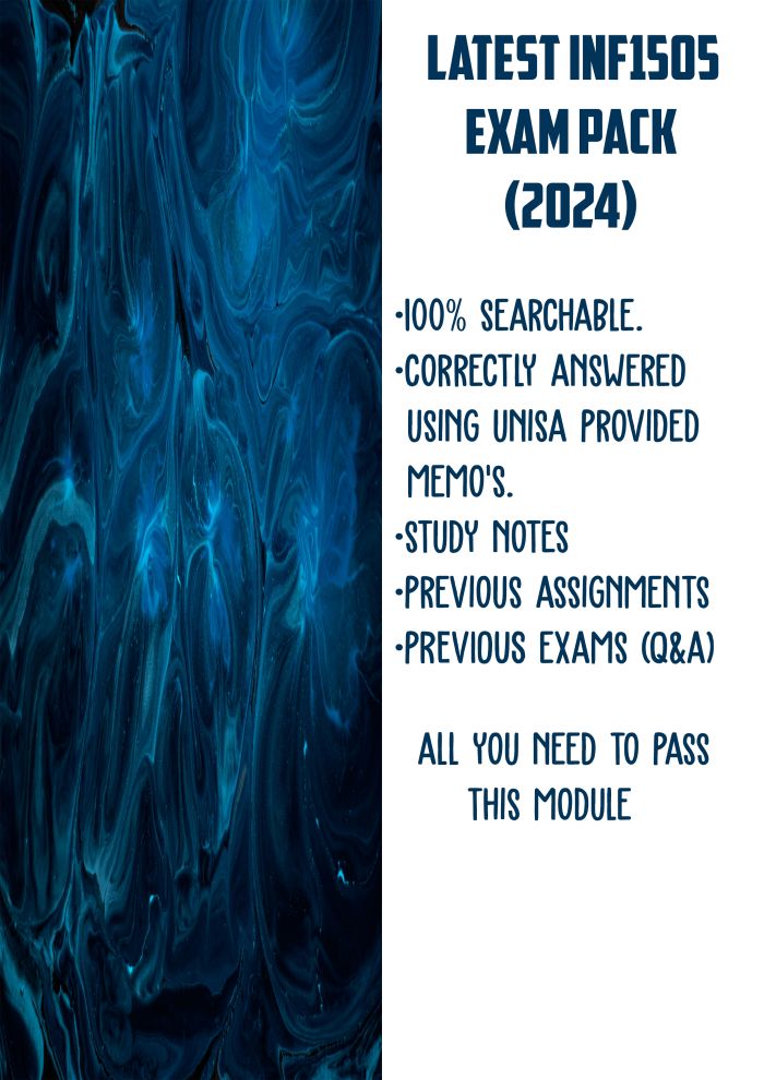 Latest INF1505 Exam Pack 2024