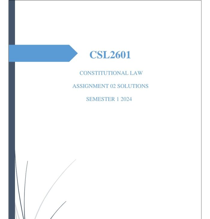 CSL2601 ASSIGNMENT 02 MEMO SEMESTER 1 2024