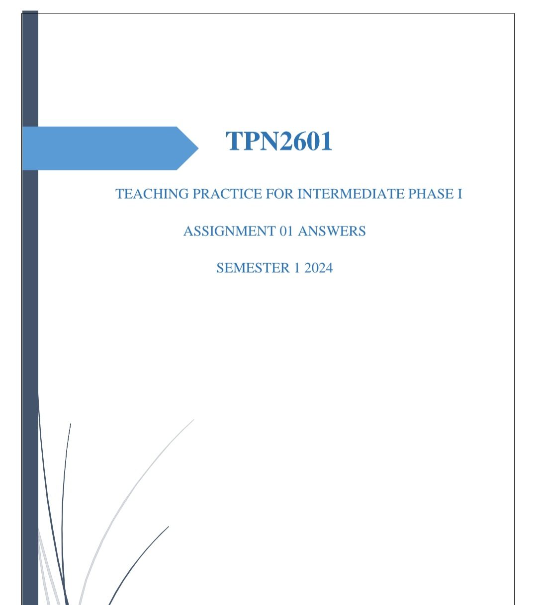TPN2601 ASSIGNMENT 01 MEMO SEMESTER 1 2024