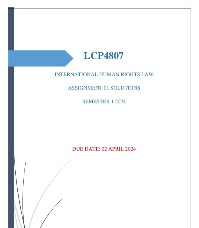 LCP4807 ASSIGNMENT 01 MEMO SEMESTER 1 2024