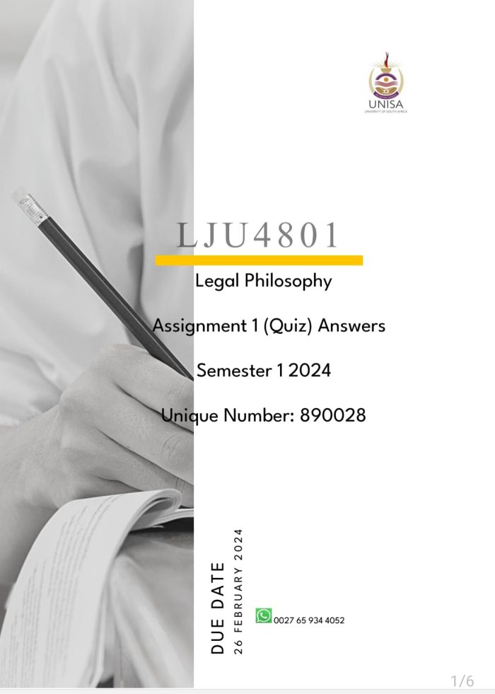 LJU4801 Assignment 1 (Quiz) Answers Semester 1 2024