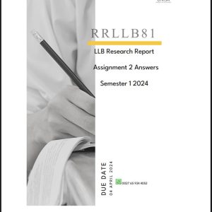 RRLLB81 ASSIGNMENT 02 SOLUTIONS,SEMESTER 1 ,2024