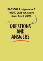 FAC1602 - Elementary Financial Accounting and Reporting Assignment 2 Quiz Answers Semester 1 2024. 