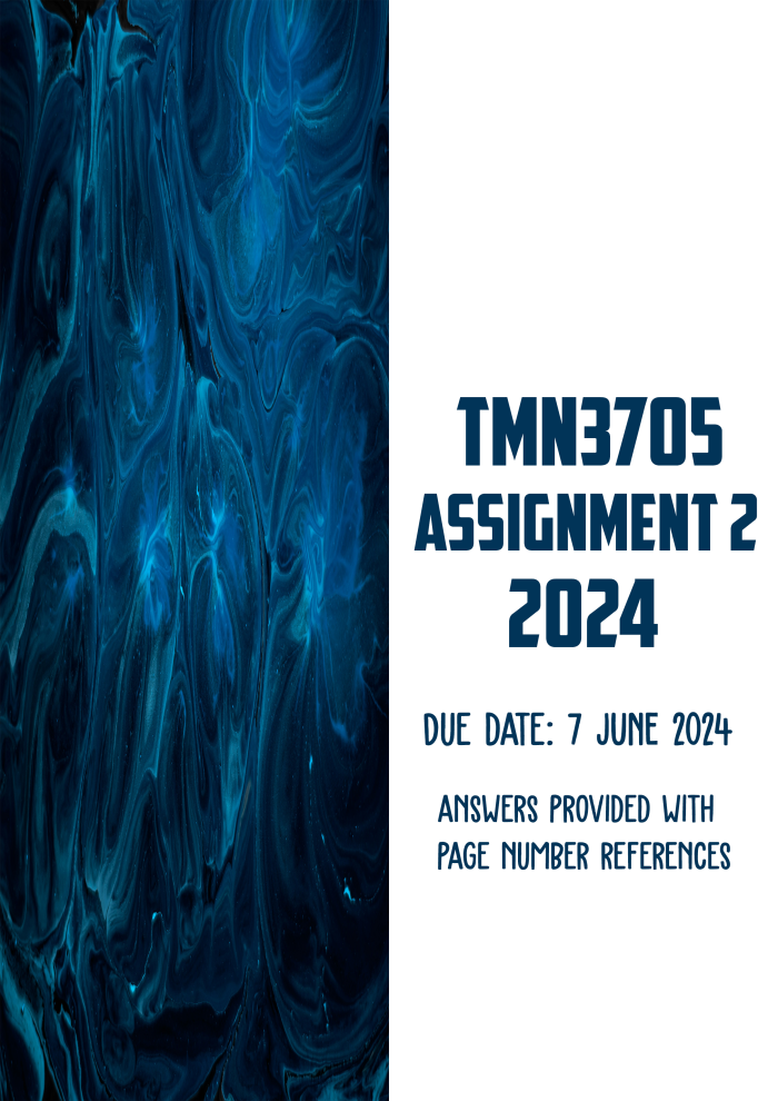 TMN3705 Assignment 2 2024 | Due 7 June 2024