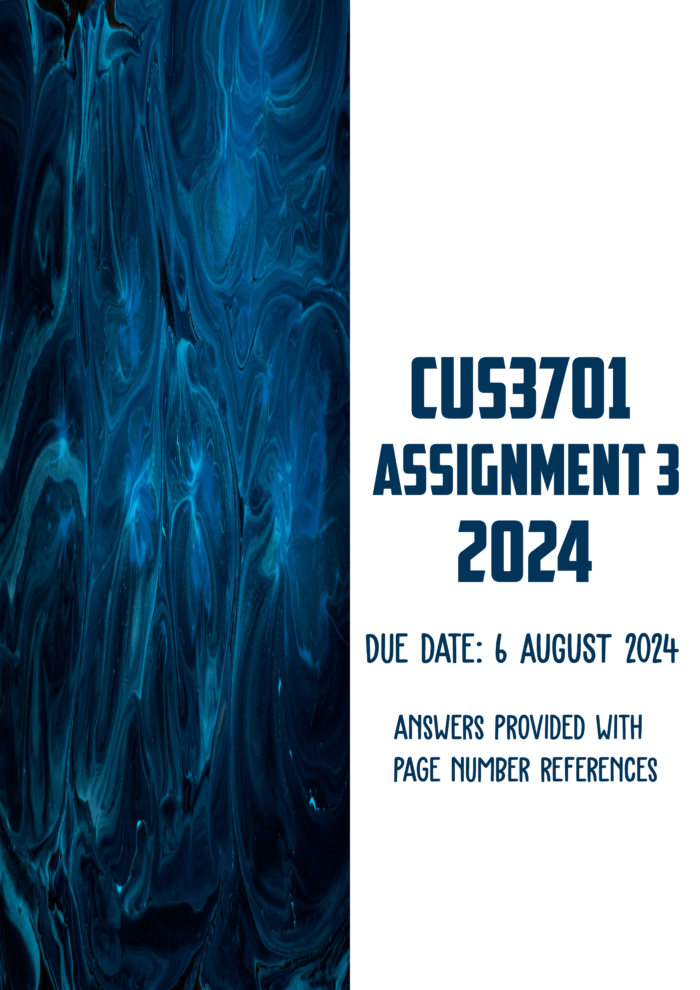 CUS3701 Assignment 3 2024