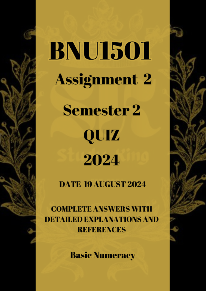 BNU1501 Assignment 2 Semester 2 Quiz Answers 2024 [Due Date 19 August 2024]