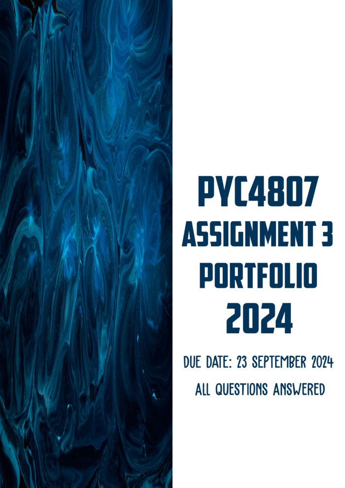 PYC4807 Assignment 3 (Portfolio) 2024 | Due 23 September 2024
