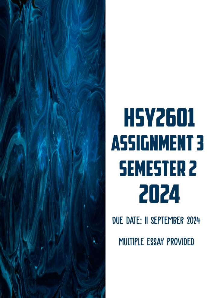 HSY2601 Assignment 3 Semester 2 2024 | Due 11 September 2024