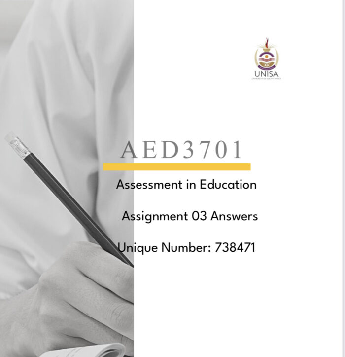 AED3701 ASSIGNMENT 03 SOLUTIONS,SEMESTER 2,2024