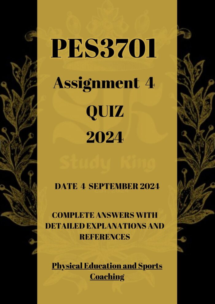 PES3701 Assignment 4 Quiz Answers [Due Date 4 September 2024]