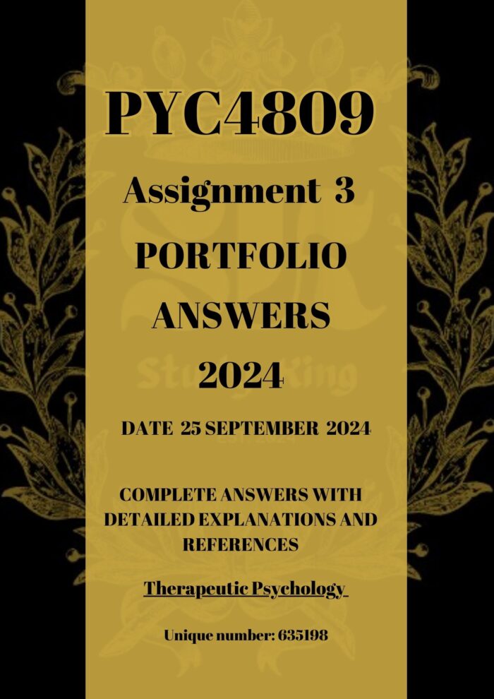 PYC4809 Assignment 03 PORTFOLIO Answers 2024 [Due Date 25 September 2024]