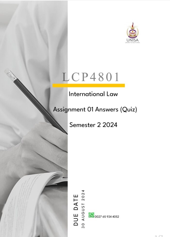 LCP4801 Assignment 01 Answers Semester 2 2024