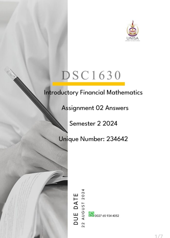 DSC1630 Assignment 02 Answers Semester 2 2024