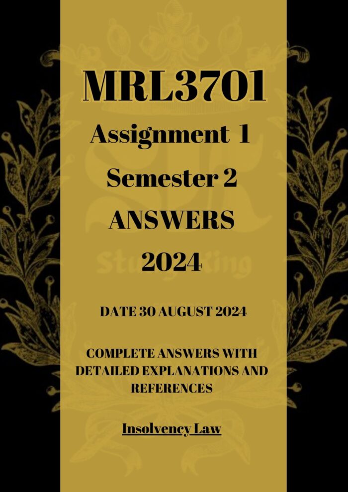 MRL3701 Assignment 1 Semester 2024 Answers [Due Date 30 August 2024]
