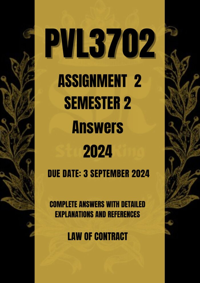 PVL3702 Assignment 2 Semester 2 2024 Quiz Answers [Due Date 3 September 2024]
