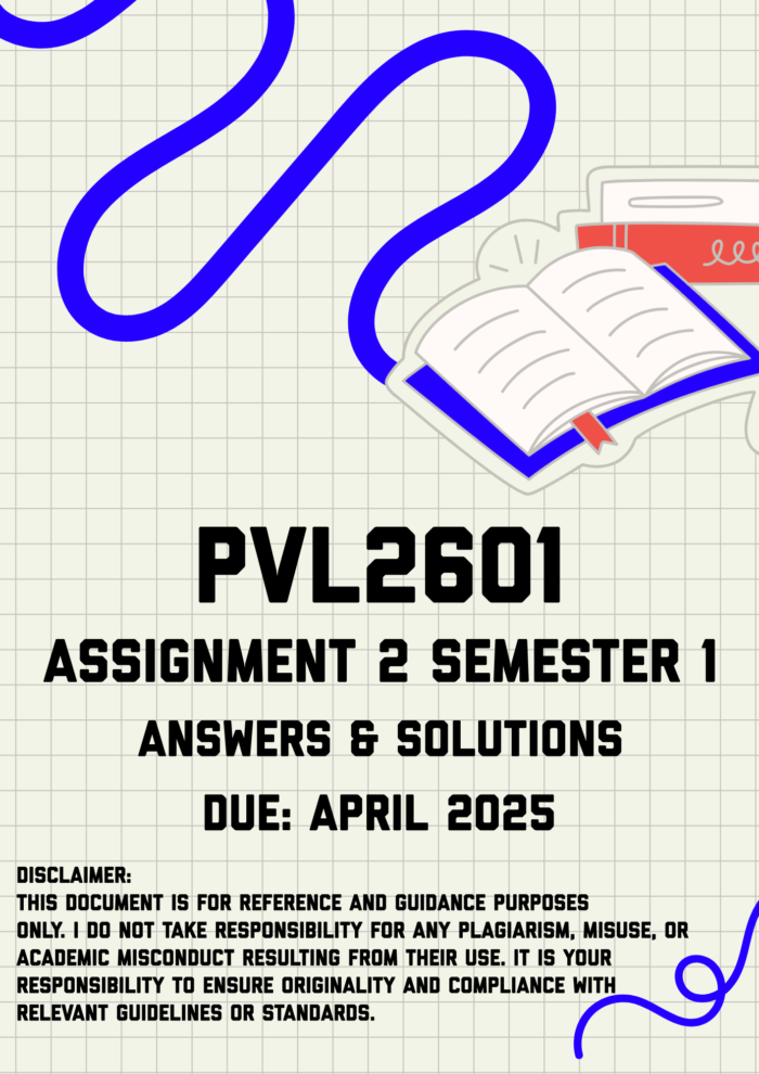 PVL2601 Assignment 2 Semester 1 Memo | Due April 2025
