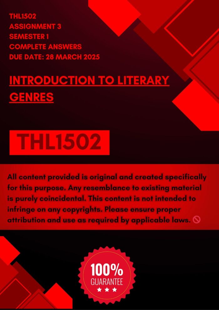 (THL1502 ASSIGNMENT 3 SEMESTER 1 2025 COMPLETE WELL WRITTEN MEMO) DUE 28 MARCH 2025