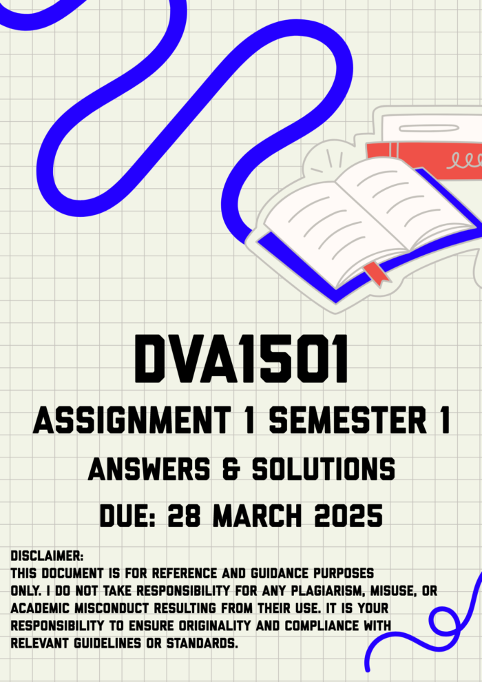 DVA1501 Assignment 1 Semester 1 Memo | Due 28 March 2025