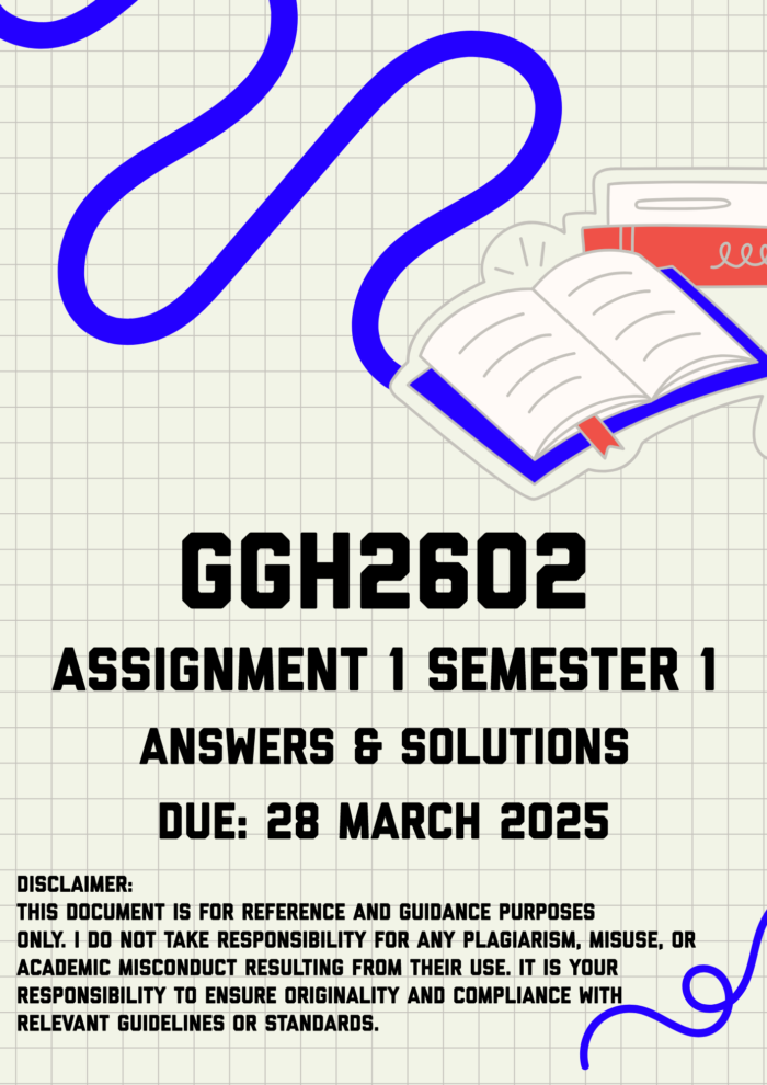 GGH2602 Assignment 1 Semester 1 Memo | Due 28 March 2025