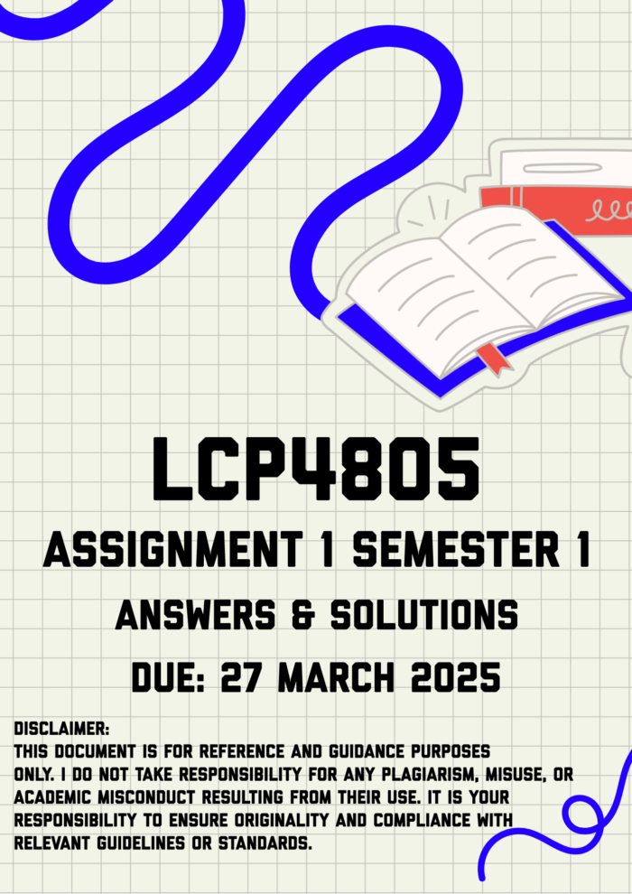 LCP4805 Assignment 1 Semester 1 Memo | Due 27 March 2025