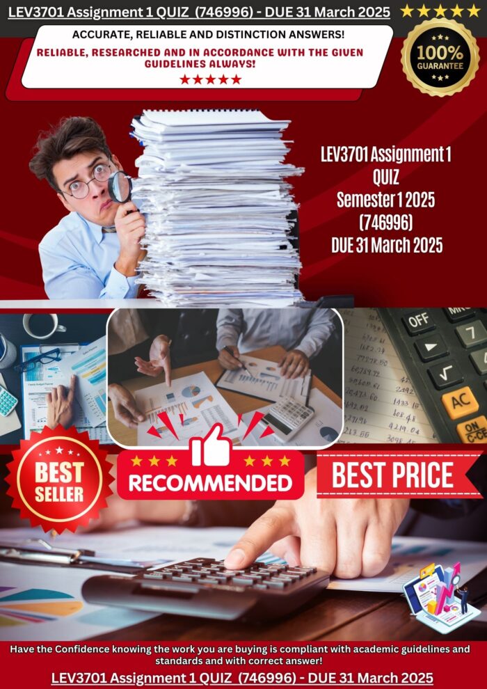 LEV3701 Assignment 1 QUIZ Semester 1 2025 (746996) - DUE 31 March 2025