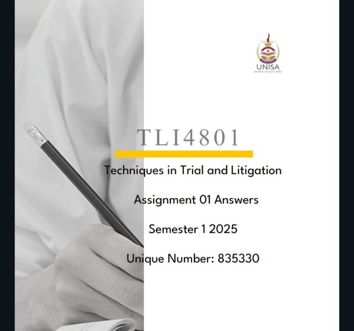 TLI4801 ASSIGNMENT 01 SOLUTIONS, SEMESTER 1 ,2025