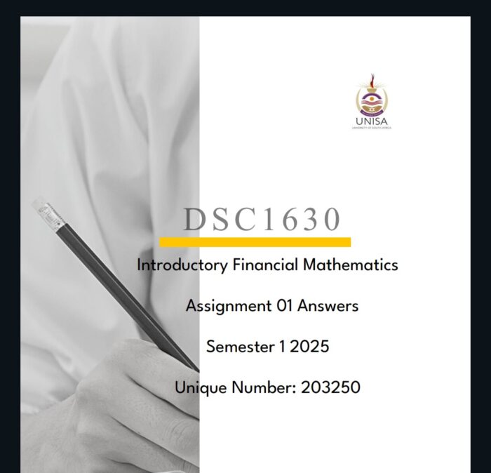 DSC1630 Assignment 01 Solutions ,Semester 1 ,2025