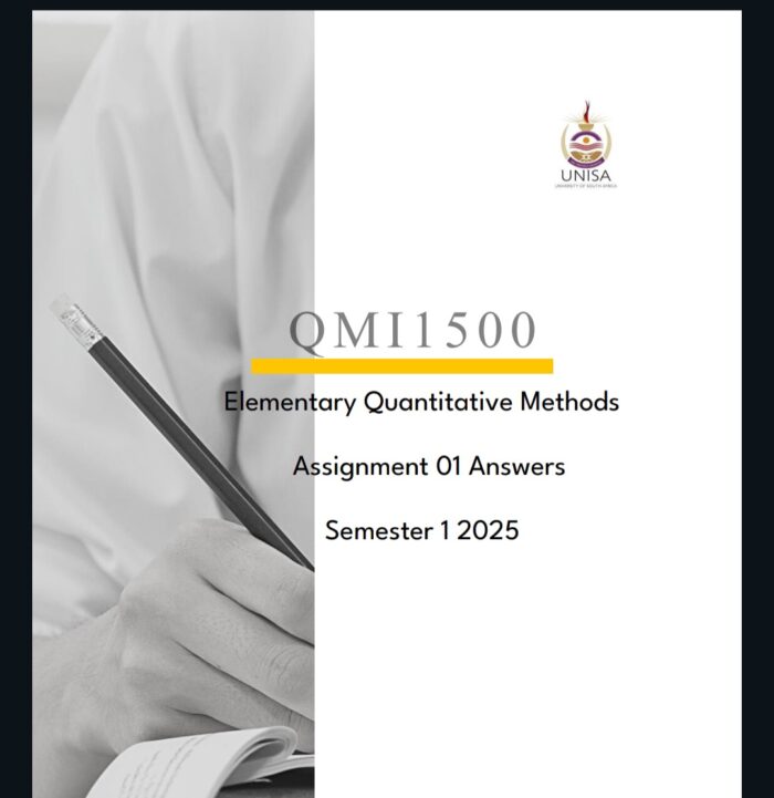 QMI1500 Assignment 01 Solutions ,Semester 1 ,2025